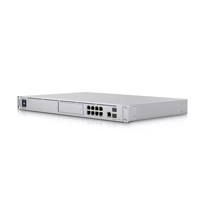 Puerta de enlace Ubiquiti UDM-SE UniFi Dream Machine Special Edition, rack 1U, 8x RJ-45 PoE, WAN 2,5GbE + 10G SFP+, CPU de 1,7 GHz, 4 GB DDR4, SSD de 128 GB, bahía para HDD de 3,5", pantalla táctil de 1,3"