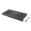 Lanberg AK-1502-B panel de ventilación para rack, 1U, 19 pulgadas, 2 ventiladores, termostato, LCD, 230 V, 483 x 192 x 44,45 mm, negro