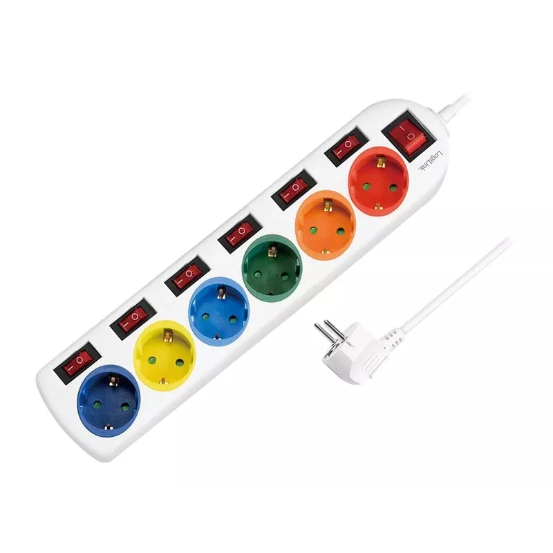 Regleta de alimentación LogiLink LPS259 1,5 m 6 tomas AC interior blanco