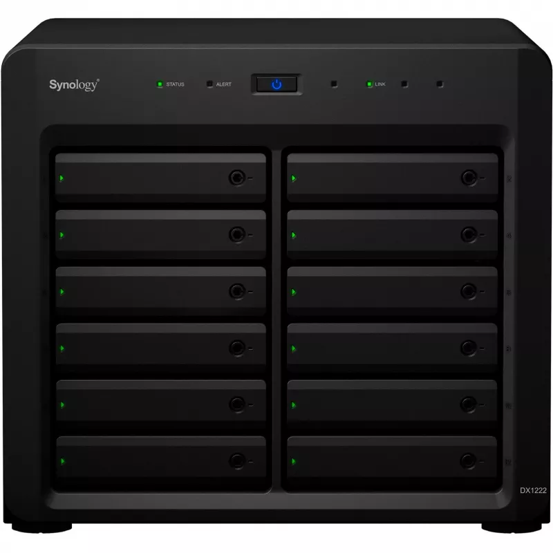 Caja para HDD/SSD Synology DX1222 12 Unidades 192 TB Negro