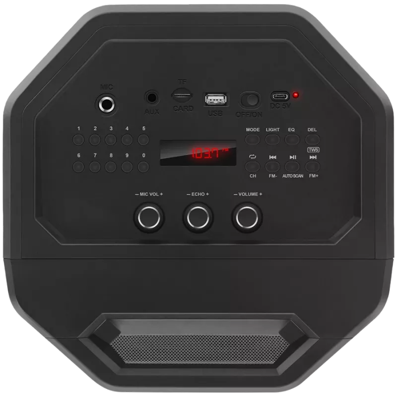 Altavoz SVEN PS-600, negro (50W, TWS, Bluetooth, FM, USB, microSD, pantalla LED, 4000mAh)