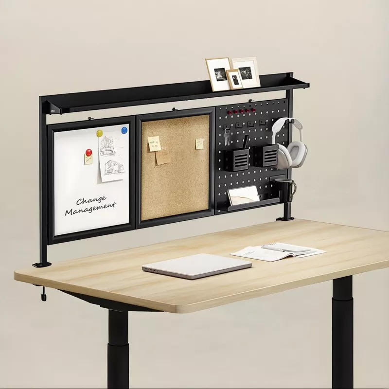 Ergo Office ER-300 B separador de escritorio / organizador, 1295 x 242 x 726 mm, acero, carga máx. 10 kg, negro