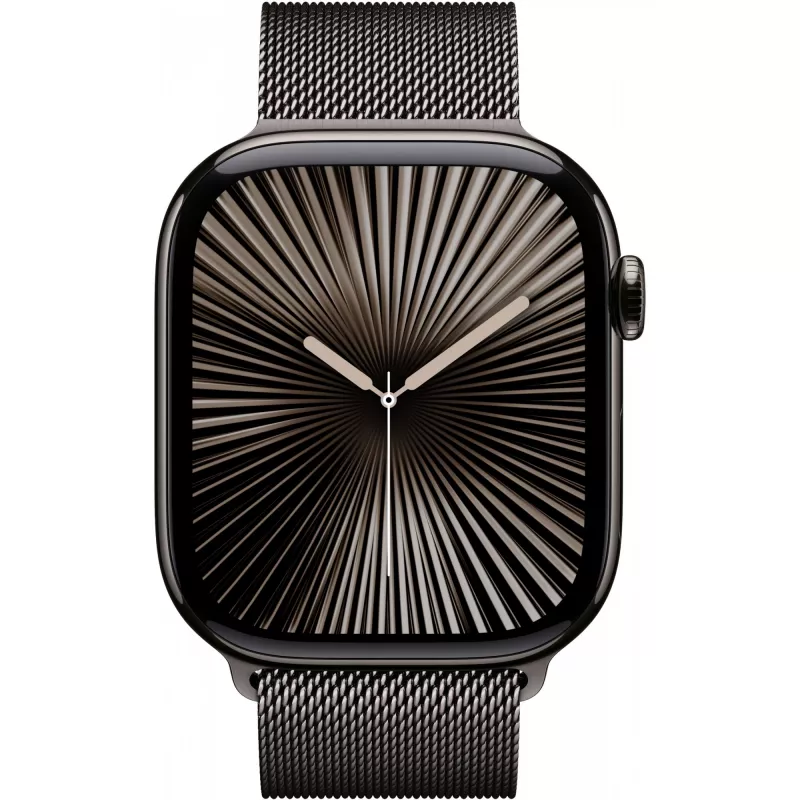 Apple Watch Series 10 GPS + Cellular 46mm carcasa de titanio pizarra con correa Milanesa pizarra - M/L (MWYW3QF/A)