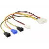 DeLOCK Molex 4 pin > 4 x 2 pin ventilador (12 V / 7 V / 5 V) - cable de alimentación para ventilador - alimentación interna, 4 polos (M) a Molex, 2 polos - 20 cm