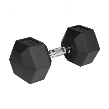 Mancuerna de hierro fundido con recubrimiento de goma HEX 20 kg REBEL ACTIVE