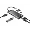 Hub NATEC Fowler Plus USB Type-C negro gris MicroSD SD