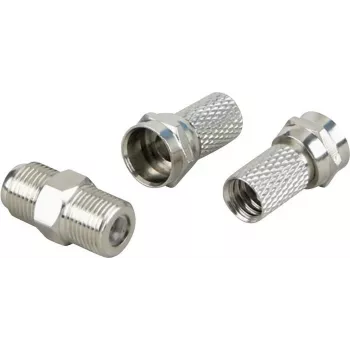 Conector coaxial Schwaiger KVBS70 531 conector macho conector hembra níquel 3 uds.