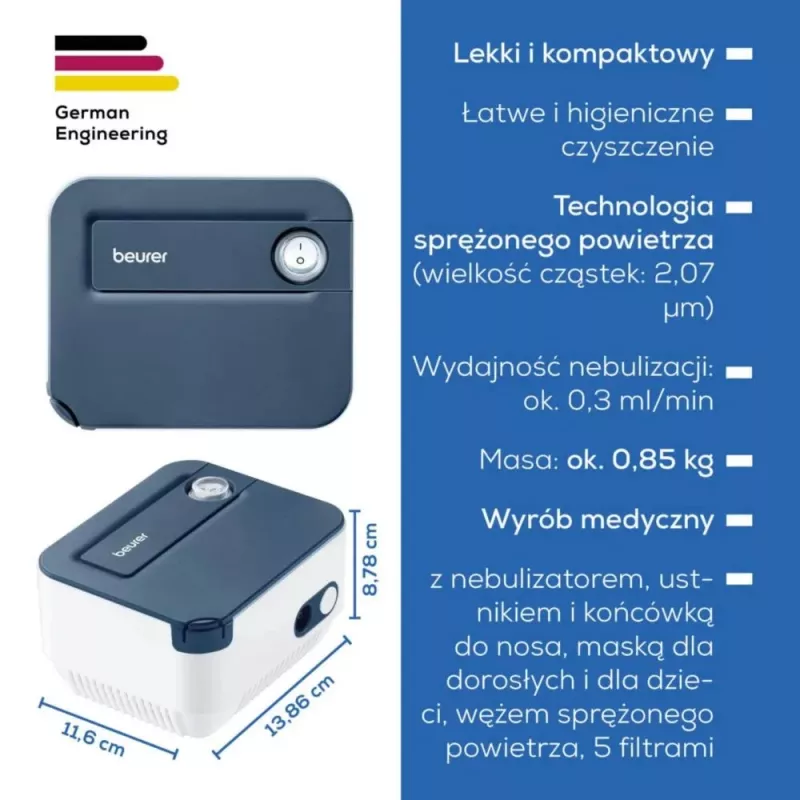 Inhalador portátil Beurer IH16 nebulizador para asma y terapia respiratoria