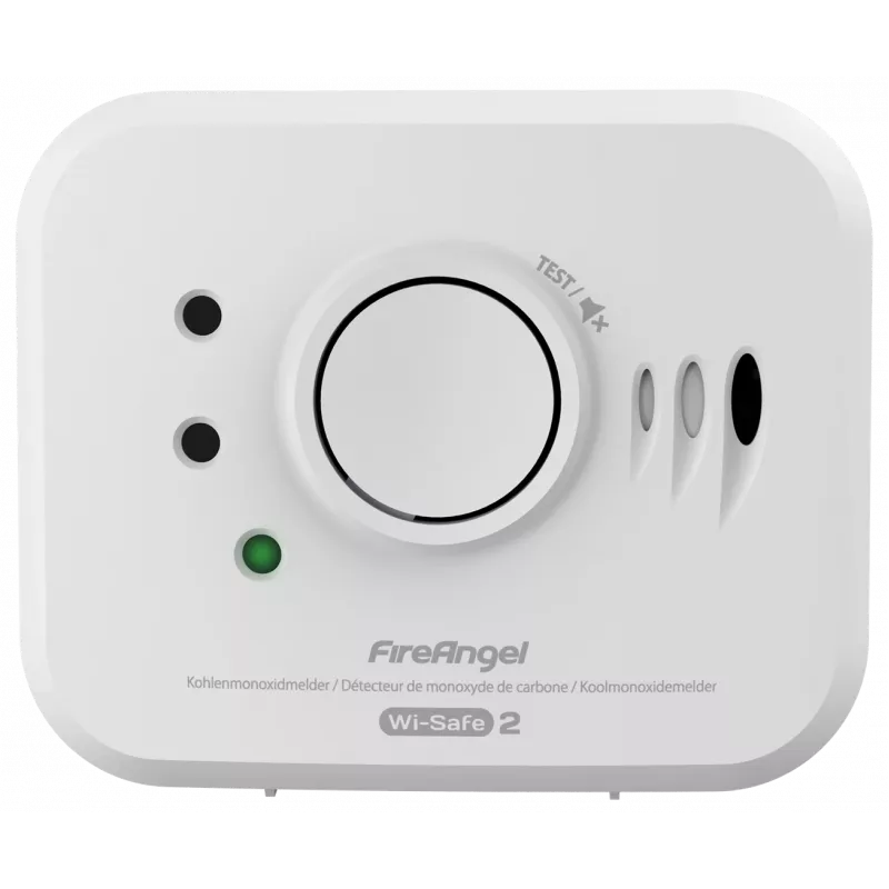 Detector de monóxido de carbono FireAngel NM-CO10X modelo con interfaz con interfaz cableada para seguridad del hogar