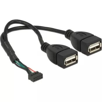 Cable USB DeLOCK 84933 USB 2.0 0,2 m 2 x USB A Negro