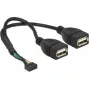 Cable USB DeLOCK 84933 USB 2.0 0,2 m 2 x USB A Negro