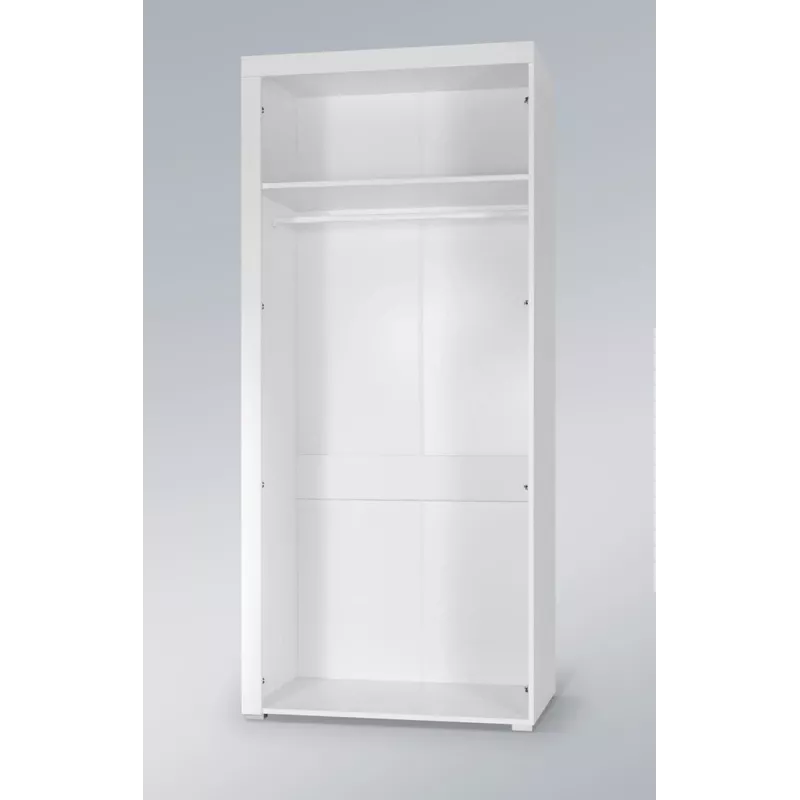 Cama Meble SAMBA 1 BI/CZ armario, blanco / negro brillante