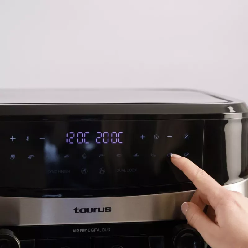 Taurus Air Fry Digital Duo Doble 9 L 2200 W freidora de aire negro