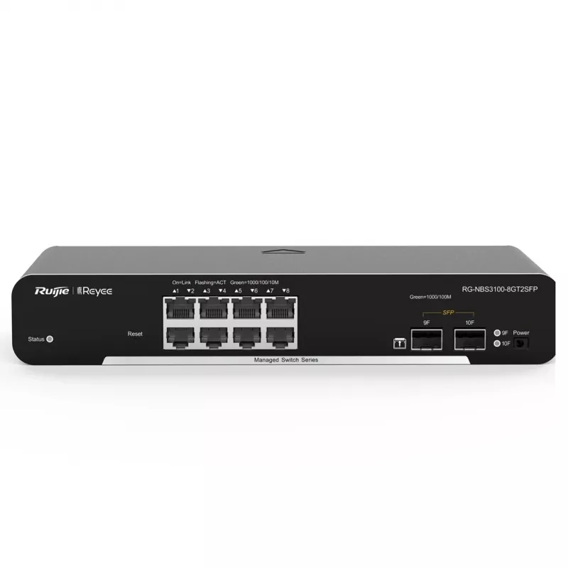 Ruijie Networks RG-NBS3100-8GT2SFP Switch de red Gestionado L2 Gigabit Ethernet (10/100/1000) Negro