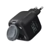 Havit UC250 A-EU cargador de viaje GaN con cable extensible, negro