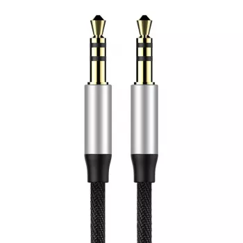 Cable de audio Baseus Yiven conector jack 3,5 mm M30 1,5 m plateado + negro