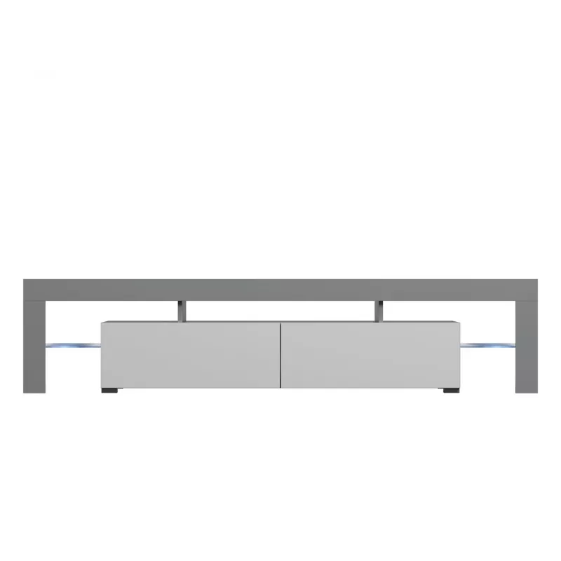 Cama Meble TORO 200 mueble de TV, gris/blanco brillo