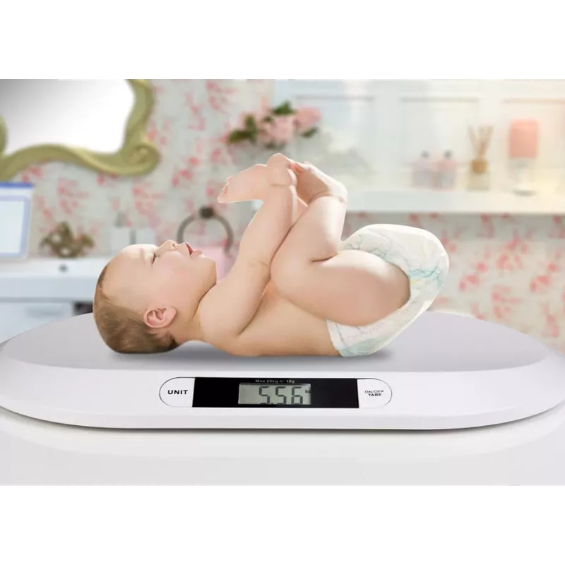 Esperanza EBS019 Bebe báscula electrónica para bebés, 20 kg, precisión de 10 g, pantalla LCD, blanca