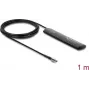 Antena LTE externa DELOCK 90711 conector TS9 1,5 dBi omnidireccional fija con cable RG-174 de 1 m para montaje exterior adhesivo, negra