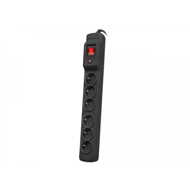 Regleta de enchufes ARMAC Multi M6 con protección contra sobretensiones, 6 tomas, cable de 10 m, negra