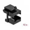 Tapa Keystone DeLOCK 86806 negra para acoplador de fibra óptica 10 uds.