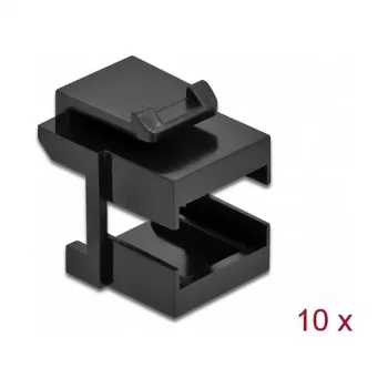 Tapa Keystone DeLOCK 86806 negra para acoplador de fibra óptica 10 uds.