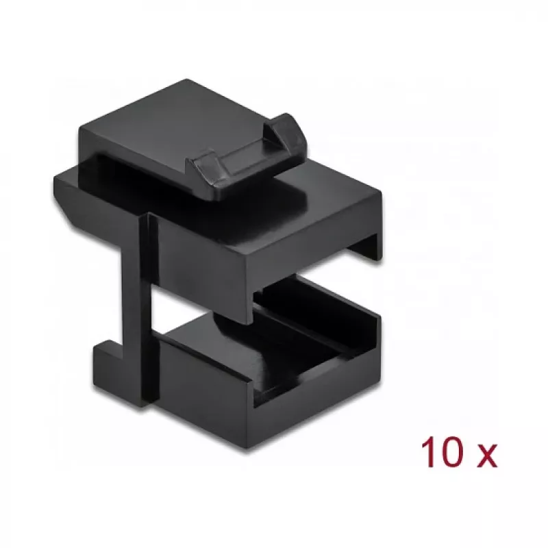 Tapa Keystone DeLOCK 86806 negra para acoplador de fibra óptica 10 uds.
