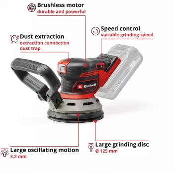 Lijadora de suelo EINHELL TP‑RS 18/32 Li BL Solo — 24.000 rpm, negro/rojo, 1,11 kg