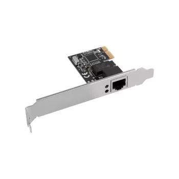 Tarjeta de red Ethernet interna LANBERG PCE-1GB-201, PCI Express, 1× RJ-45 Gigabit (1000 Mbit/s), negro