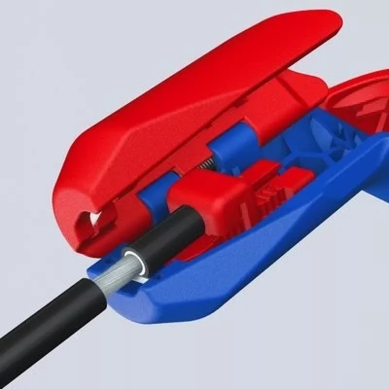 Pelacables Knipex ErgoStrip PV 16 95 03 para cable PV, tope ajustable, mango ergonómico