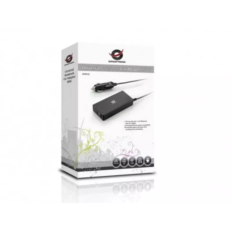 Fuente de alimentación de coche Conceptronic CNB90CAR 90 W negra