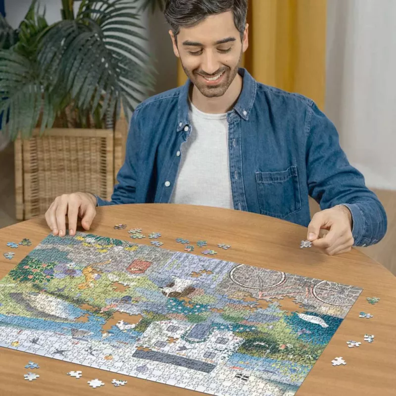 Puzle Ravensburger Coastal Cottage 1000 piezas, 700 mm de ancho, 2 mm de grosor