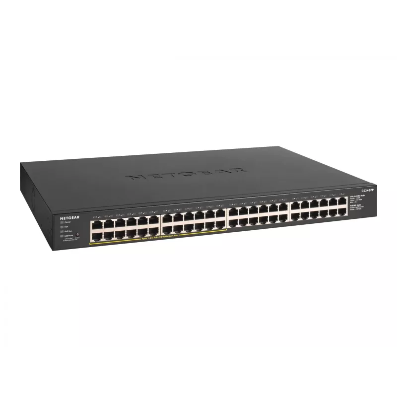 NETGEAR GS348PP Gigabit Ethernet (10/100/1000) no gestionado Power over Ethernet (PoE) negro