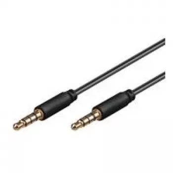 Wentronic Goobay cable de conexión jack de 3,5 mm, negro, 3 m - conector macho jack 3,5 mm (4 polos, estéreo) > conector macho jack 3,5 mm (4 polos, estéreo) (63832)