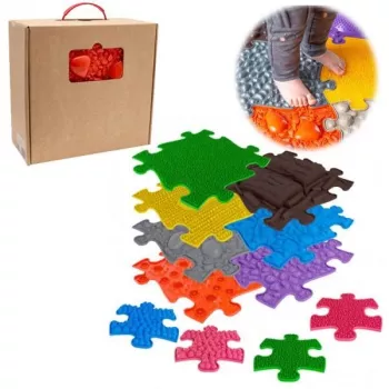Set de alfombras sensoriales ortopédicas ASKATO 11 en 1 Medium — 11 piezas de puzle (Mfk-021-01)