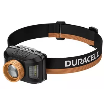 Linterna frontal Duracell DH400 negra, naranja