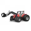 Tractor de juguete BRUDER Massey Ferguson 7624 con pala frontal, rojo, para niños a partir de 3 años