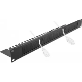 Panel de cepillos DeLOCK 19 pulgadas regleta de cepillos para gestión de cables 66484