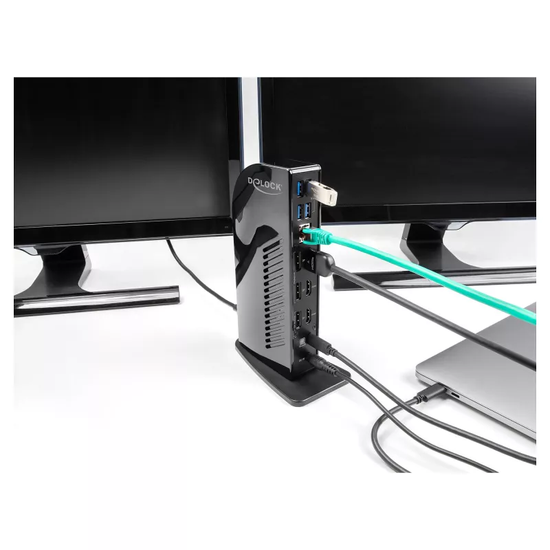 Estación de acoplamiento DeLOCK USB Type-C Triple Display 4K Hub USB LAN Audio PD 96W