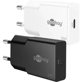 Goobay 75727 - cargador USB 20 W 1x USB-C GaN fino negro (75727)