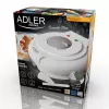 Gofrera Adler AD 3038 – gofre redondo individual, 1500 W, termostato regulable, placas antiadherentes, gris/blanco