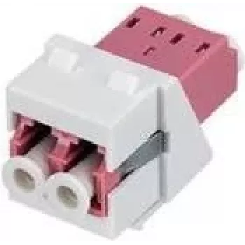 Módulo Keystone Rutenbeck KMK-LC-D OM4 blanco — inserción de fibra LC dúplex OM4