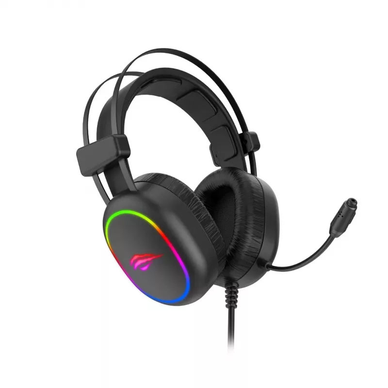 Auriculares gaming Havit RGB negros 2016D con cable y diadema