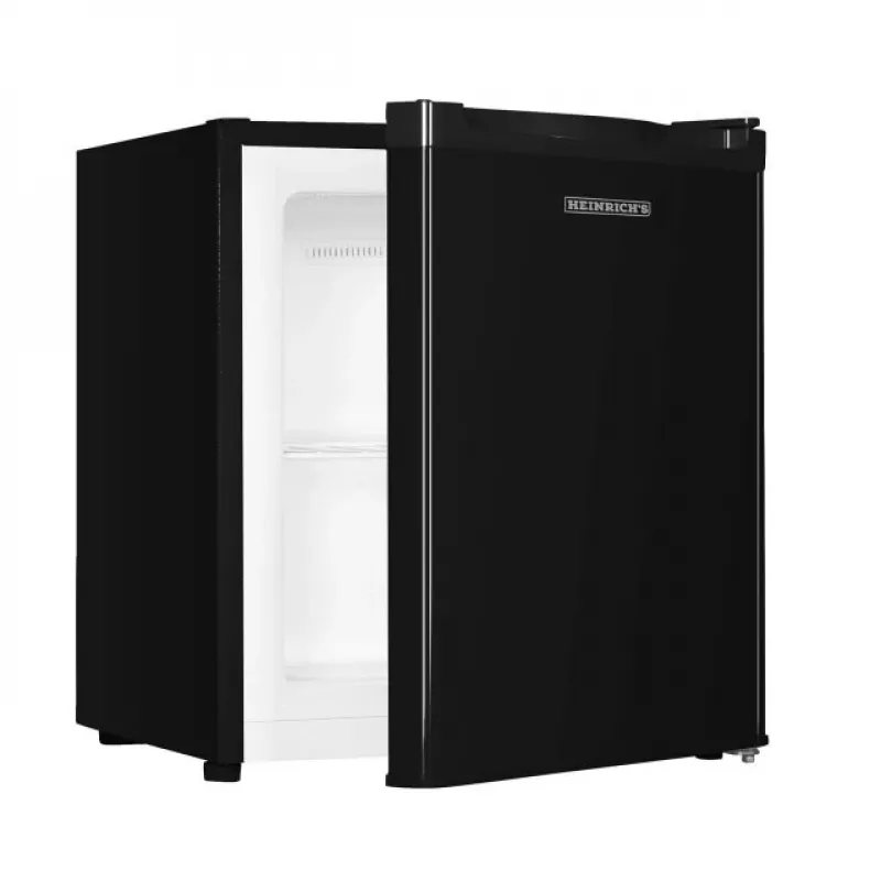 Arcón congelador HEINRICH'S HGB 5088 SW DF — congelador vertical, 33 l de capacidad útil, 220–240 V, 50 Hz, 470×440×510 mm, negro