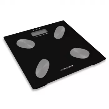 Báscula de baño electrónica ESPERANZA EBS022K — báscula digital de grasa, vidrio templado, 180 kg, IMC, memoria para 12 usuarios