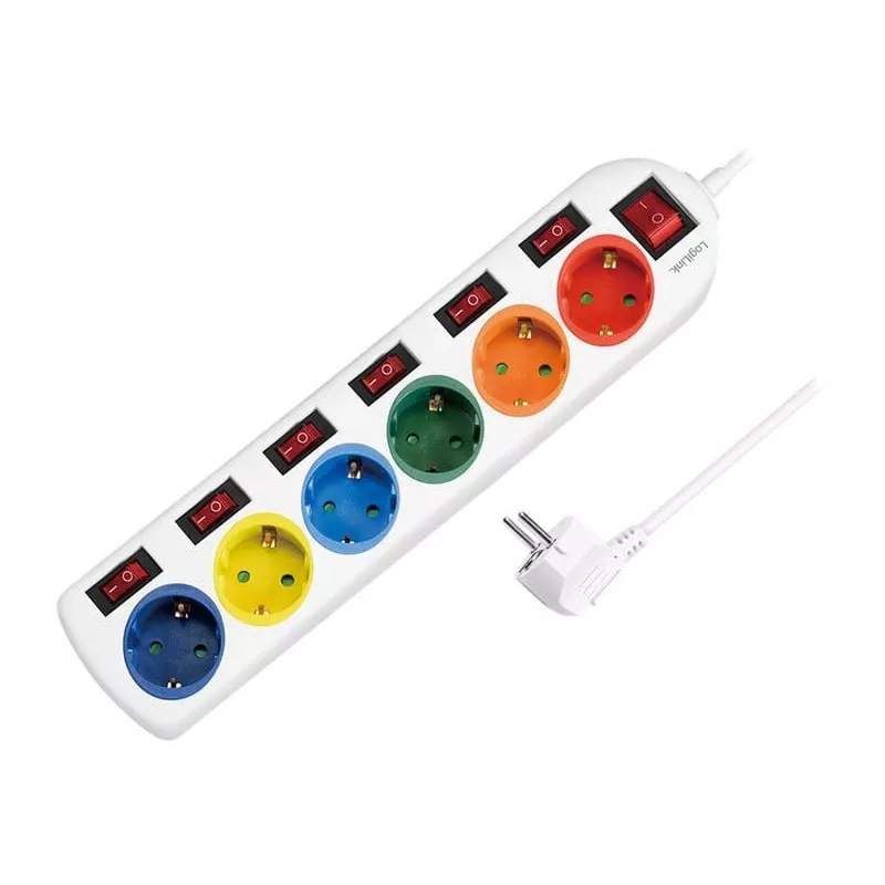 Regleta de alimentación LogiLink LPS259 1,5 m 6 tomas AC interior blanco
