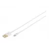 DIGITUS - Cable Lightning - Lightning (M) a USB (M) - 1,0 m - doble aislamiento - Blanco - moldeado - para Apple iPad/iPhone/iPod (Lightning) (DB-600106-010-W)