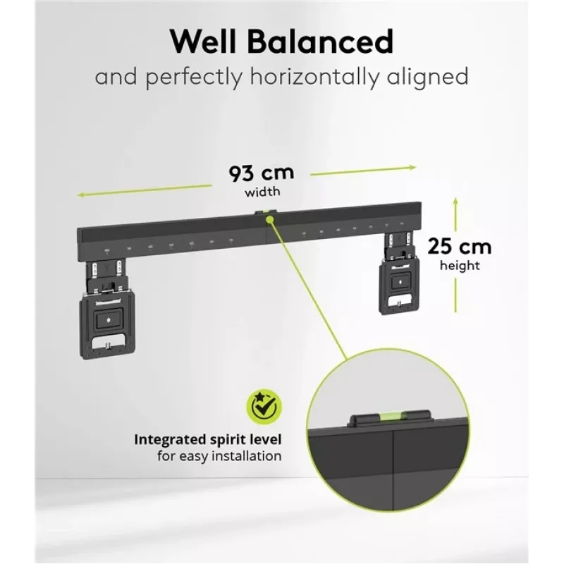 Soporte de pared fijo para TV WENTRONIC Goobay Ultraslim 70822 XL Negro para pantallas planas