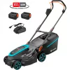 Cortacésped a batería Gardena PowerMax 37/36V P4A, set listo para usar, ancho de corte 37 cm, 36 V (2x 18 V), 2 baterías Li-Ion de 4,0 Ah (POWER FOR ALL ALLIANCE), cargador, negro/gris