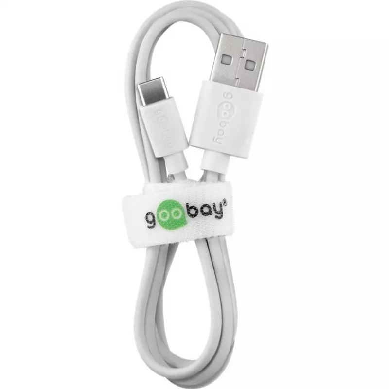 Wentronic 59130 Cable USB de 2 m USB A a USB C conector macho conector macho blanco (59130)